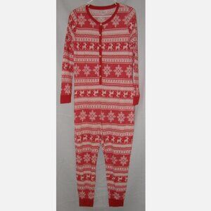NEW Unisex Sz Large Red Fair Isle 1 Pc Christmas Holiday Lounge Pajamas OLD NAVY